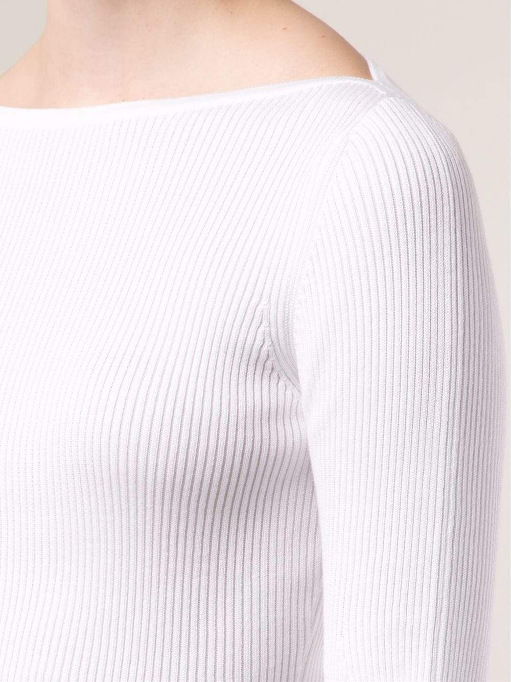 OSCAR DE LA RENTA-Bateau Neck Knit Top-