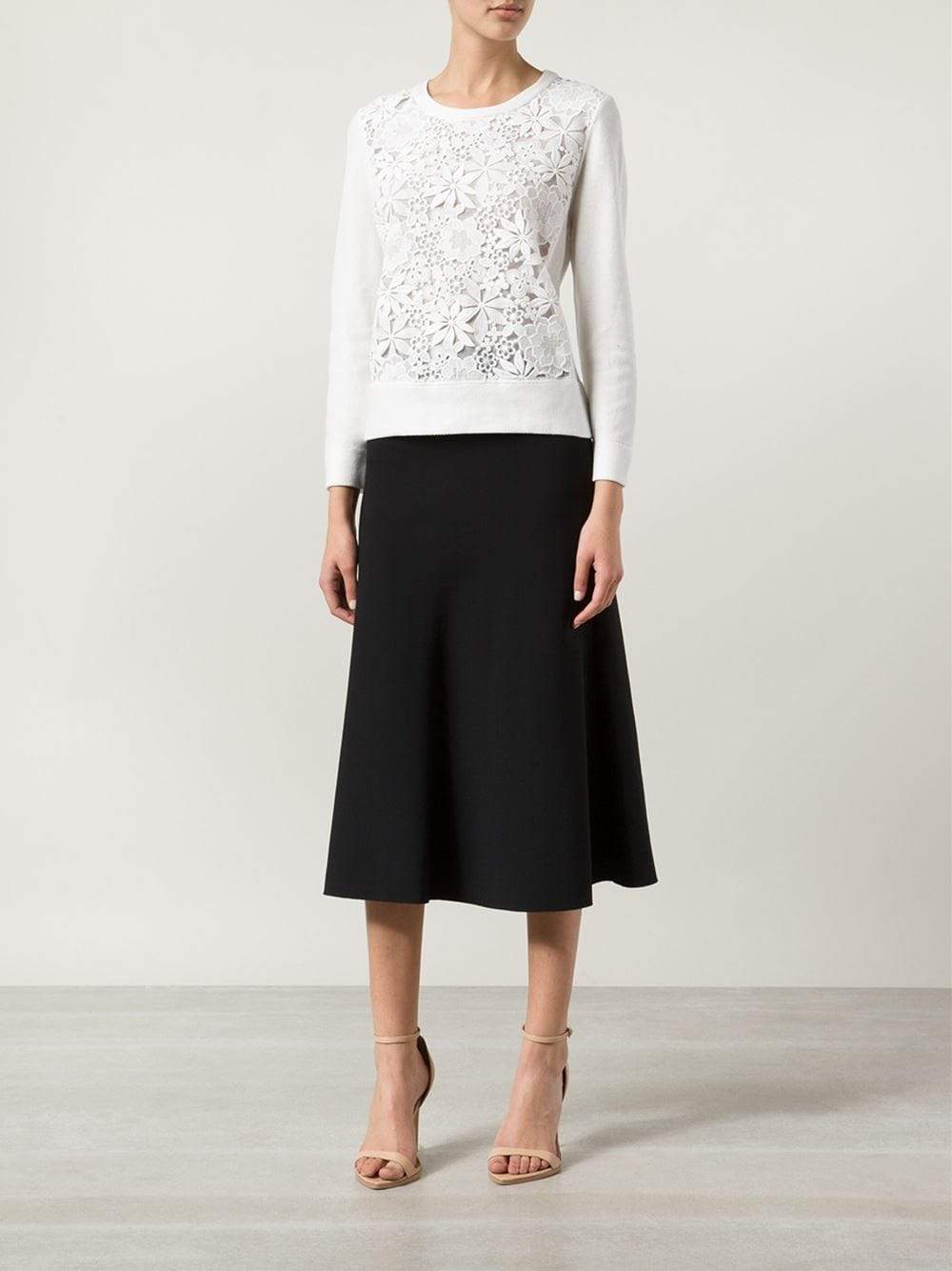 OSCAR DE LA RENTA-Lace Front Pullover-