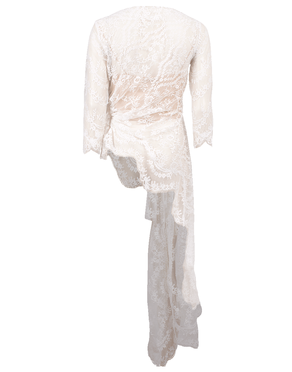 OSCAR DE LA RENTA-Asymmetrical Lace Top-