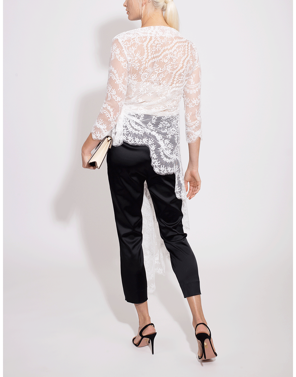 OSCAR DE LA RENTA-Asymmetrical Lace Top-