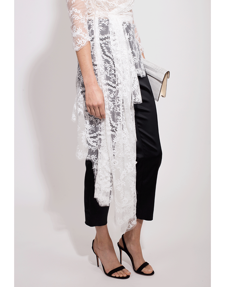 OSCAR DE LA RENTA-Asymmetrical Lace Top-