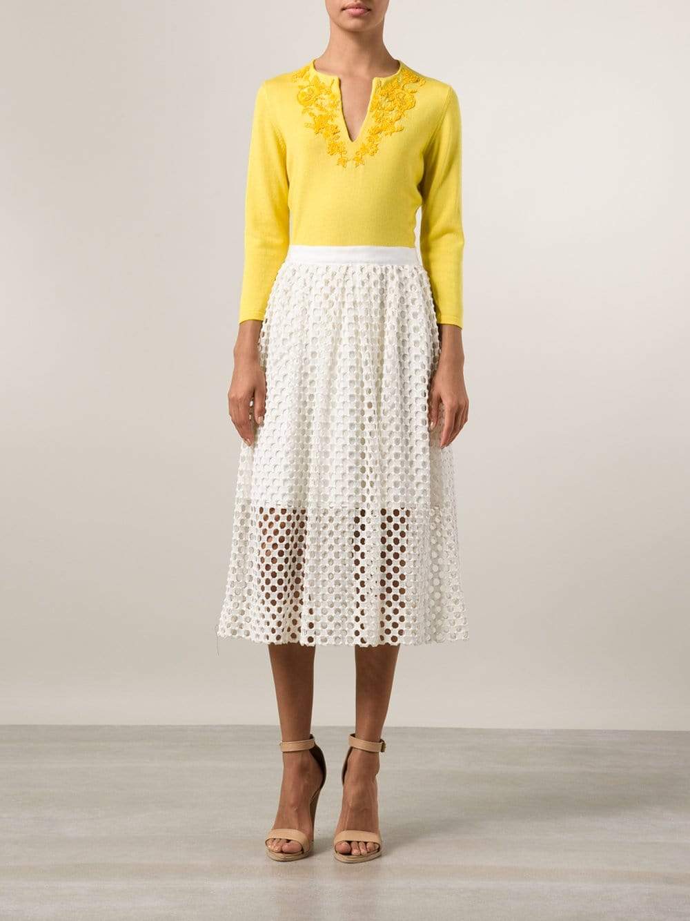 OSCAR DE LA RENTA-Embroidered Pullover-