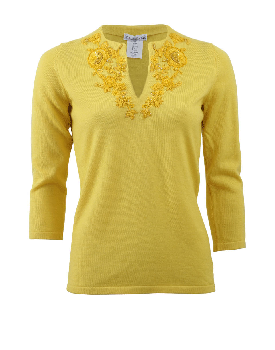 OSCAR DE LA RENTA-Embroidered Pullover-