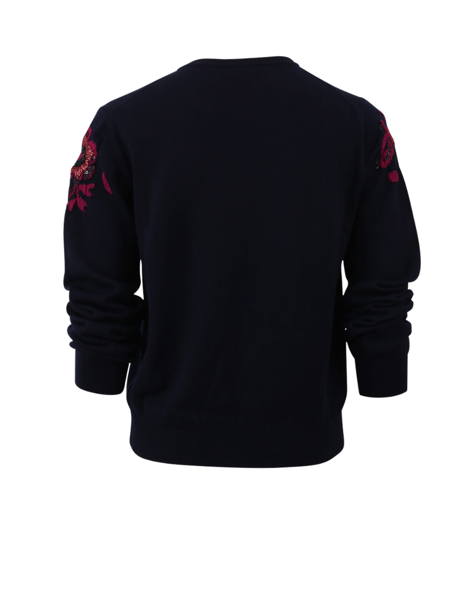 OSCAR DE LA RENTA-Cropped Floral Cardigan-