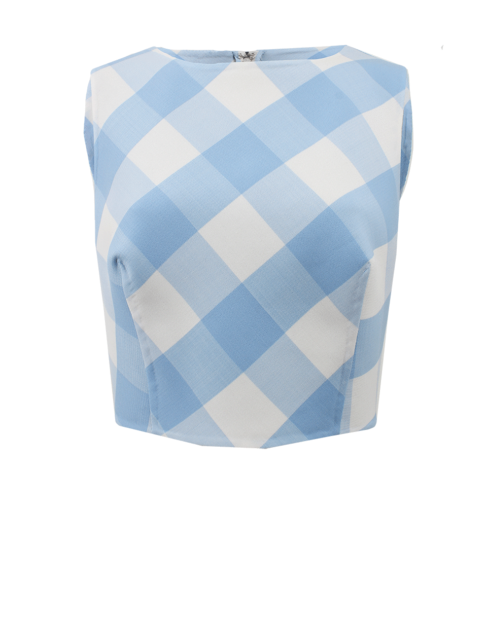 OSCAR DE LA RENTA-Buffalo Check Crop Top-WEDGEWD
