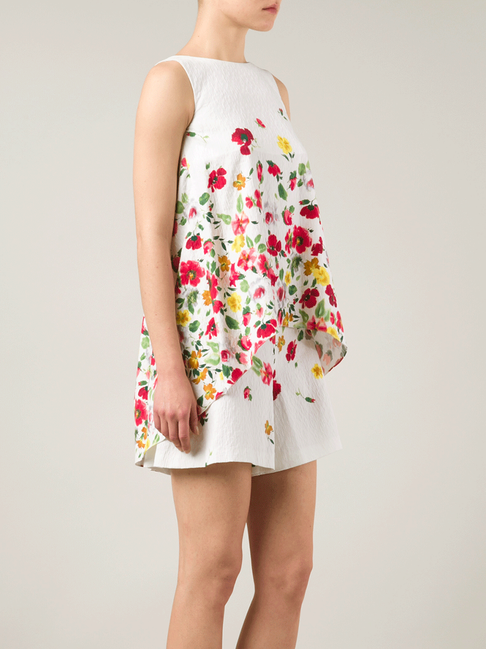OSCAR DE LA RENTA-Watteau Back Floral Blouse-