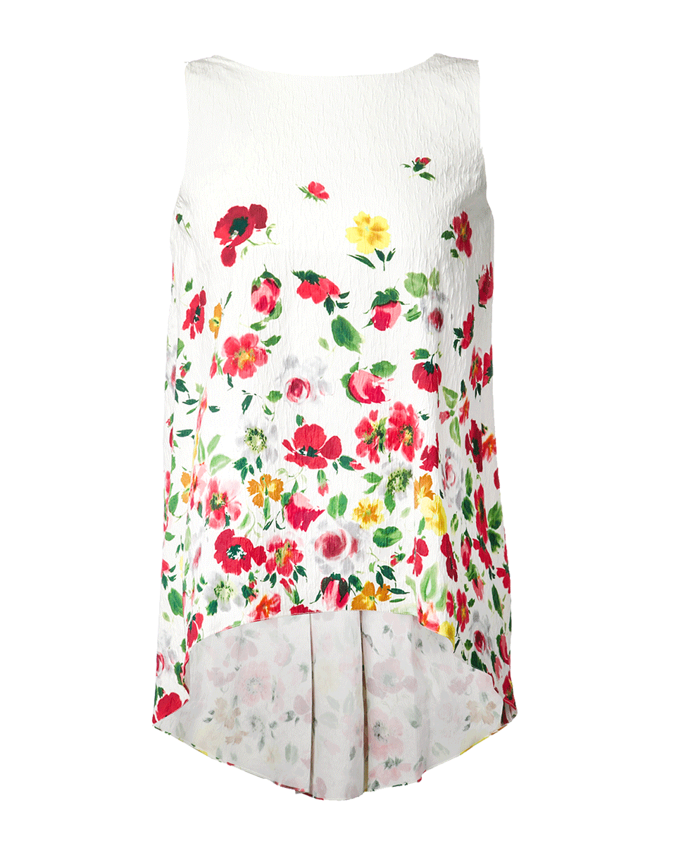 OSCAR DE LA RENTA-Watteau Back Floral Blouse-