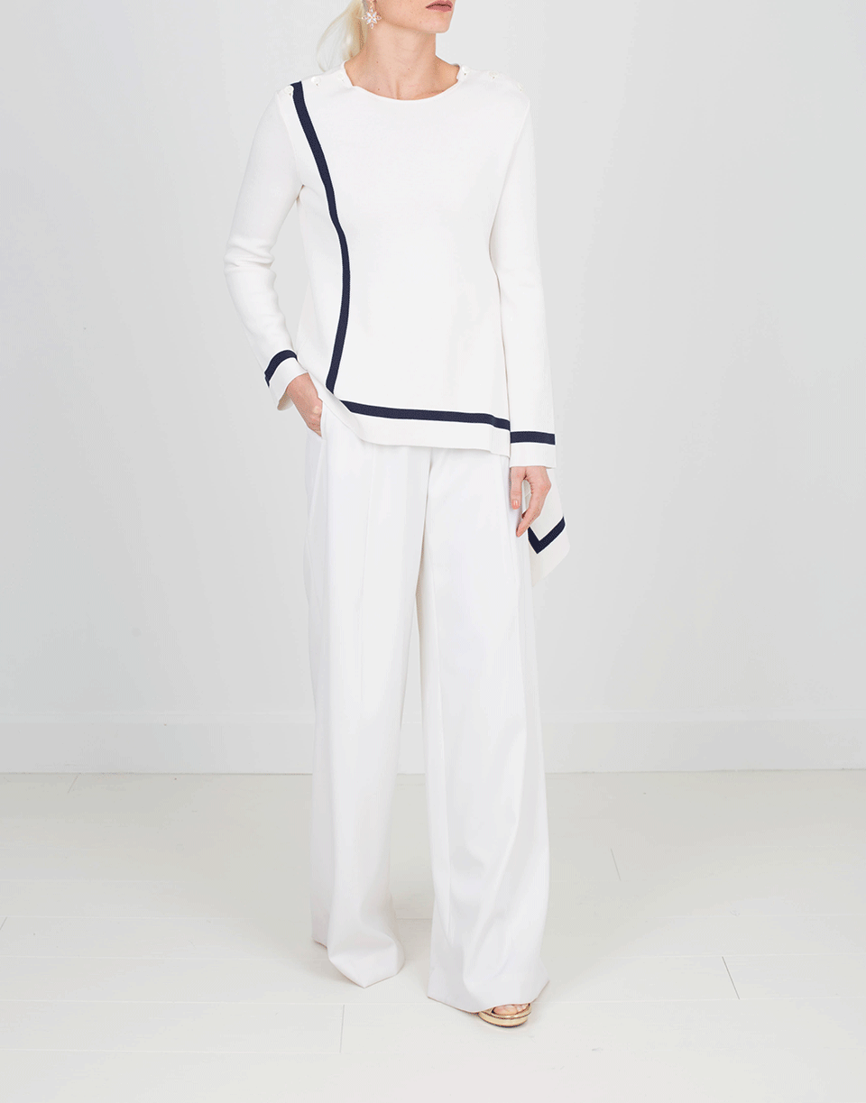 OSCAR DE LA RENTA-Knit Top With Trim-