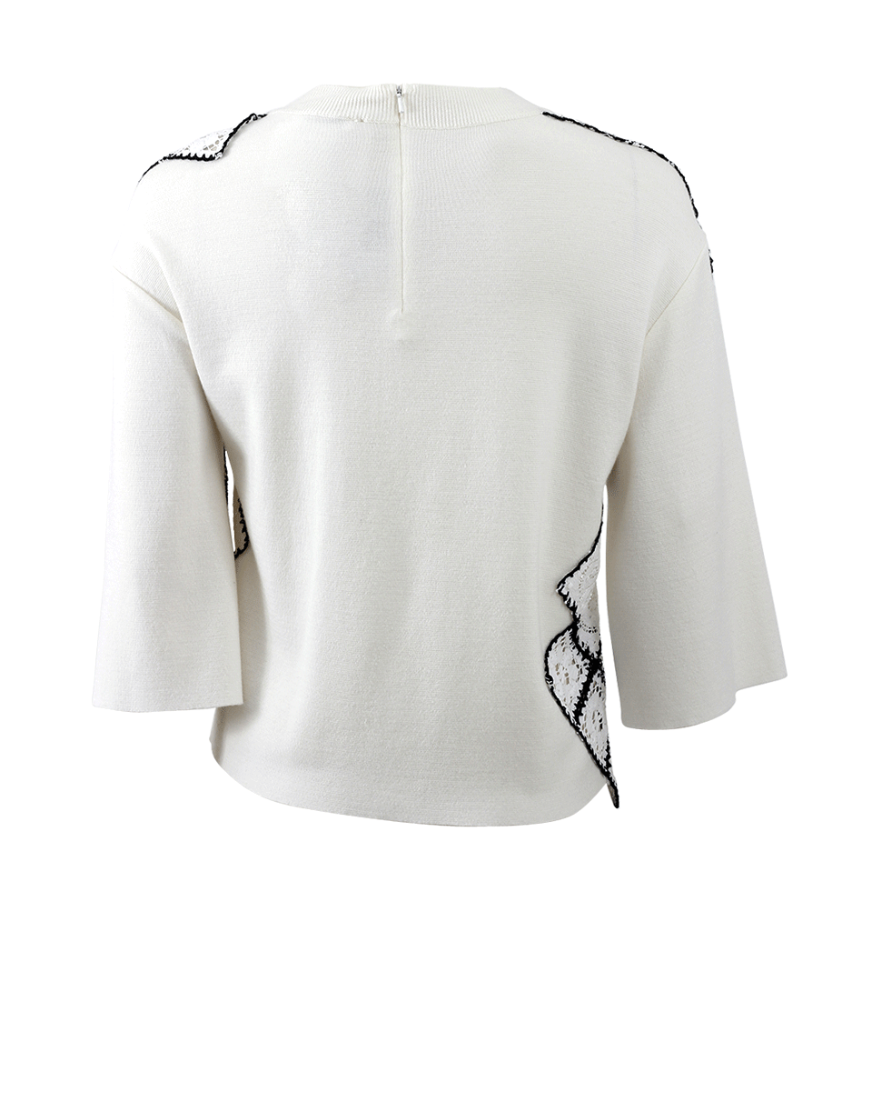 OSCAR DE LA RENTA-Lace And Crochet Patchwork Sweater-