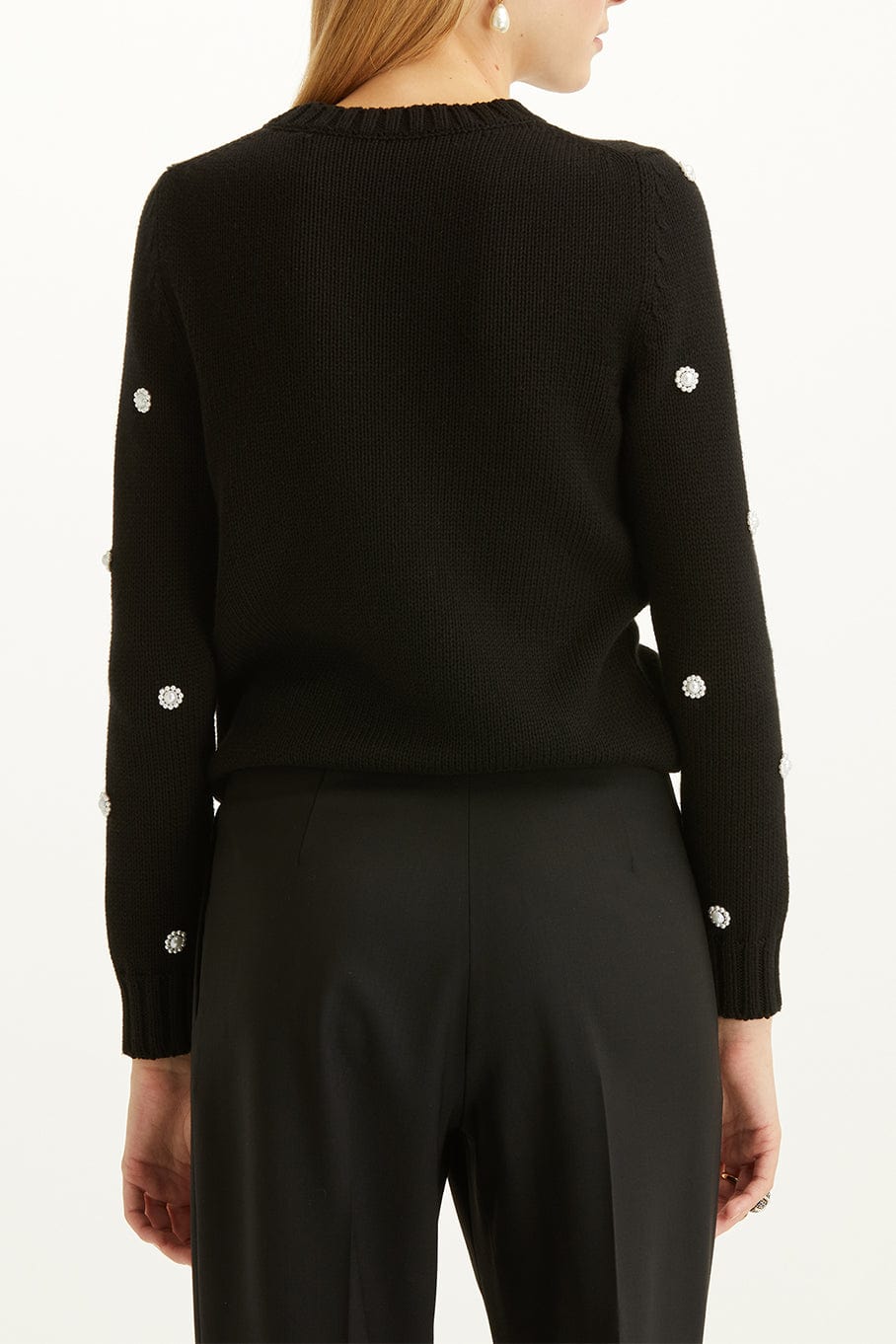 OSCAR DE LA RENTA-Pearl Embroidered Pullover-