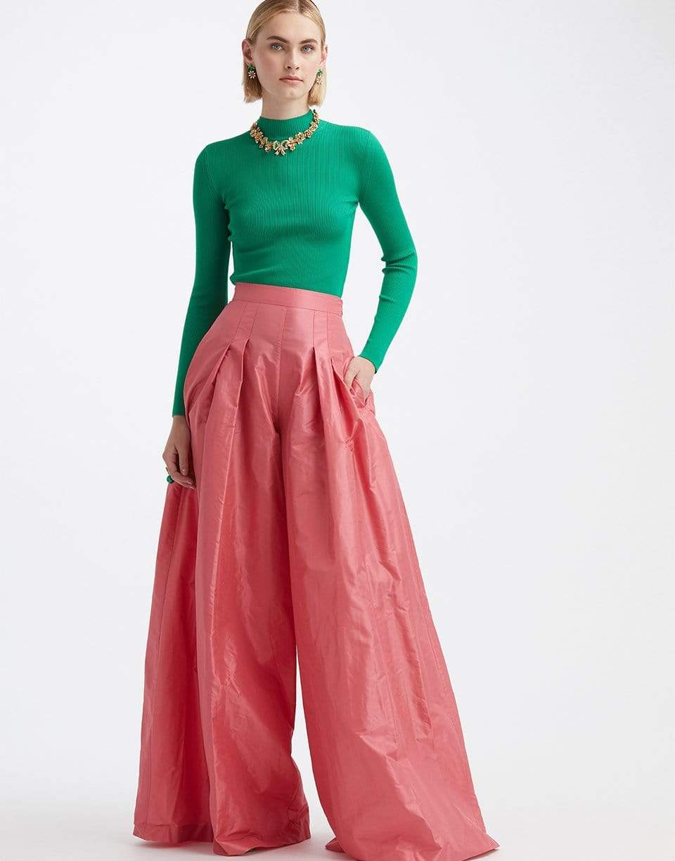 OSCAR DE LA RENTA-Mock Neck Long Sleeve Pullover-