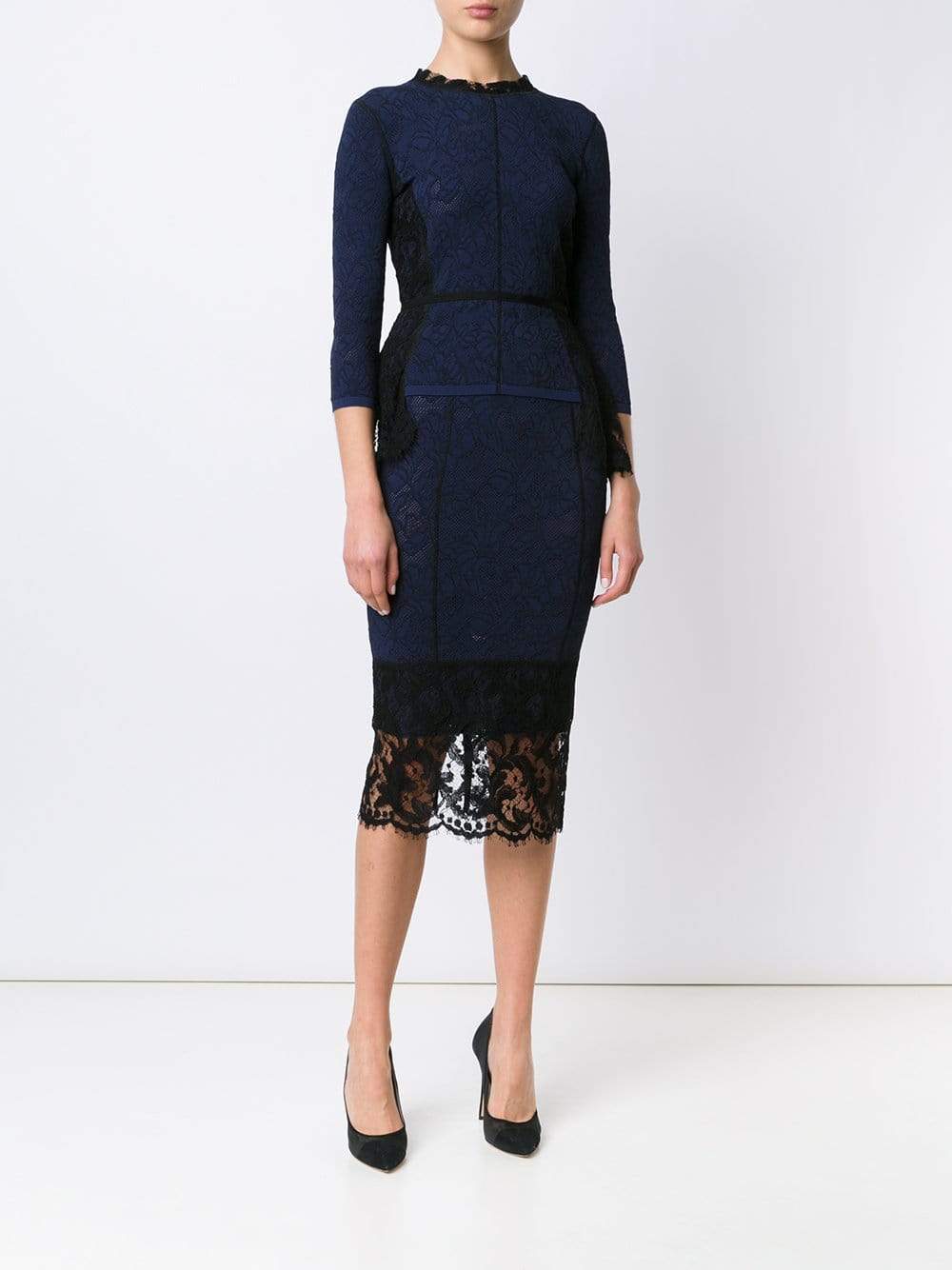 OSCAR DE LA RENTA-Lace Knit Pull-Over-
