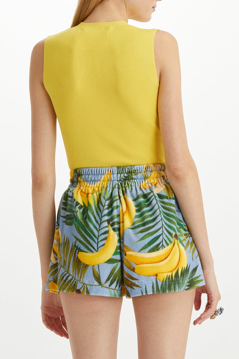 OSCAR DE LA RENTA-Mock Neck Silk Rib Tank-
