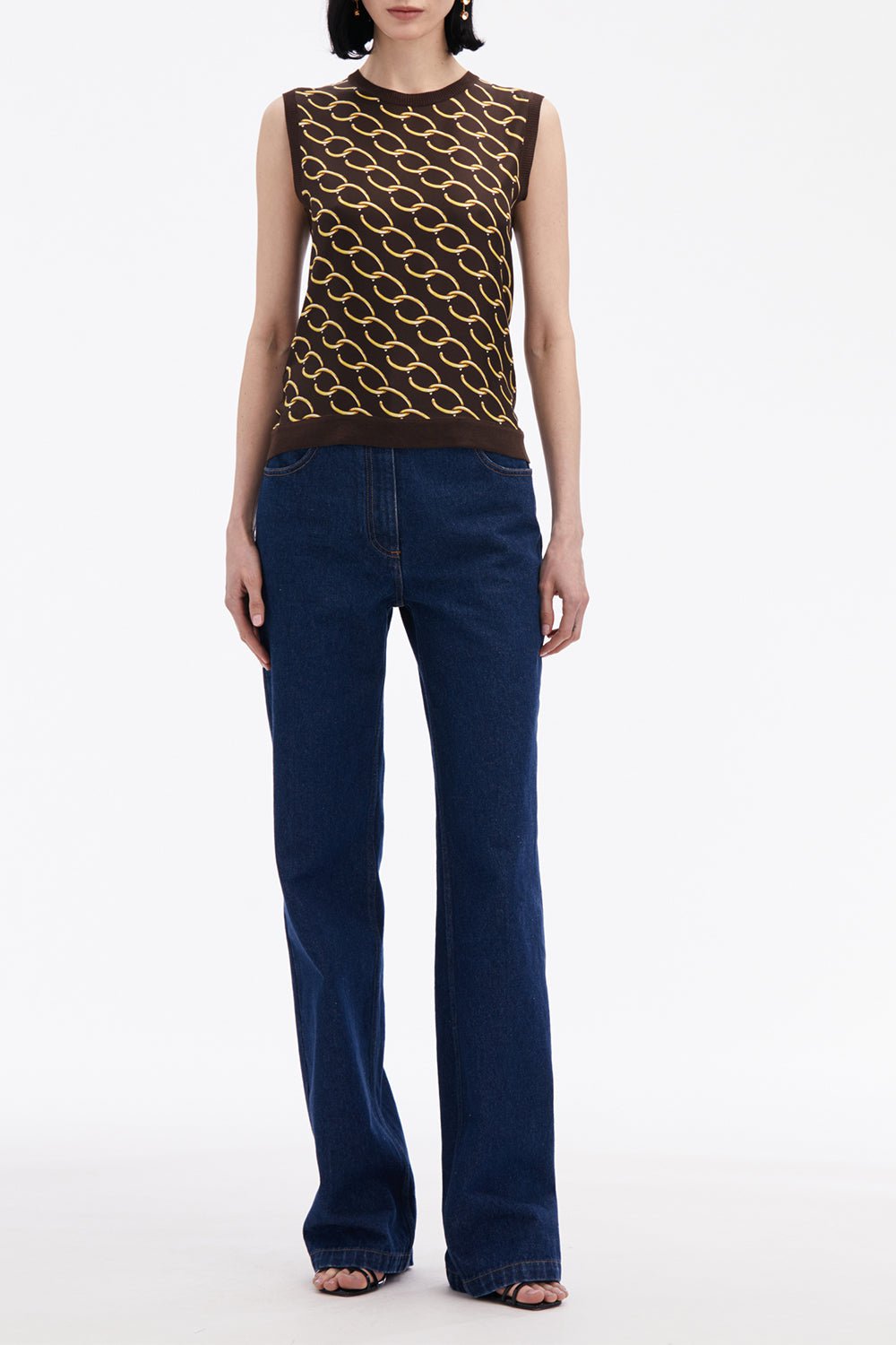 OSCAR DE LA RENTA-Oscar Chain Inset Tank-