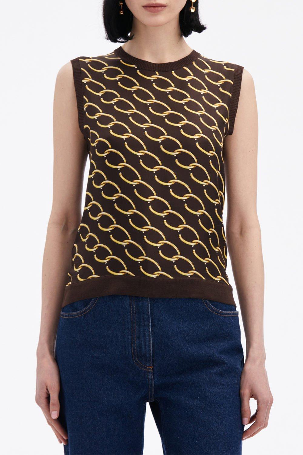 OSCAR DE LA RENTA-Oscar Chain Inset Tank-