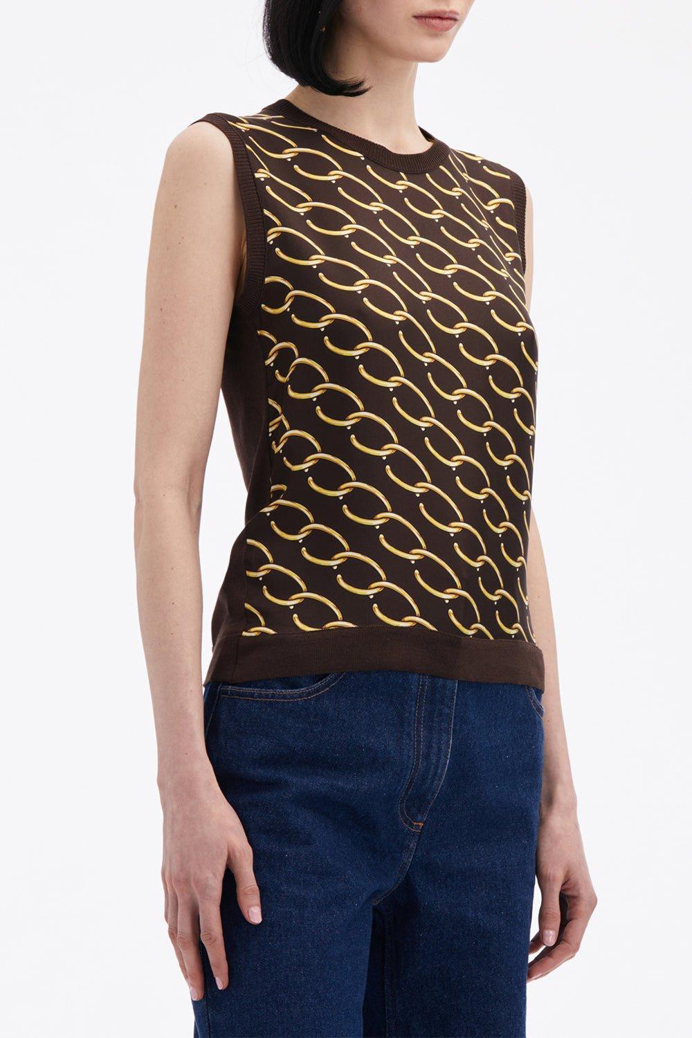OSCAR DE LA RENTA-Oscar Chain Inset Tank-
