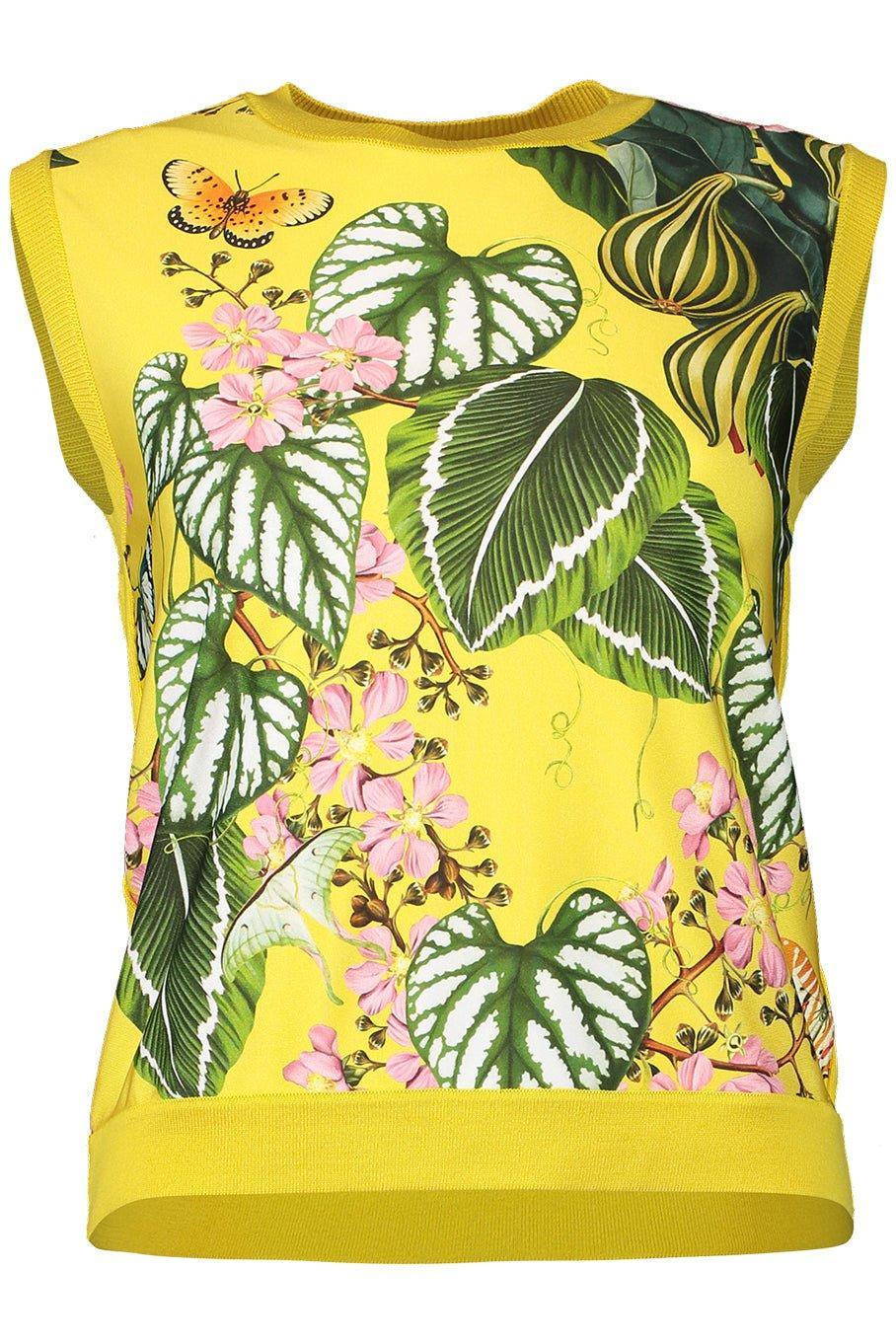 OSCAR DE LA RENTA-Sleeveless Botanical Top-