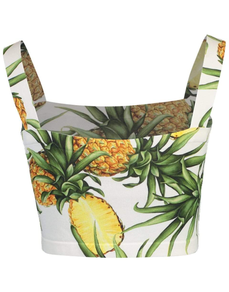 OSCAR DE LA RENTA-Pineapple Print Cropped Tank-IVORY