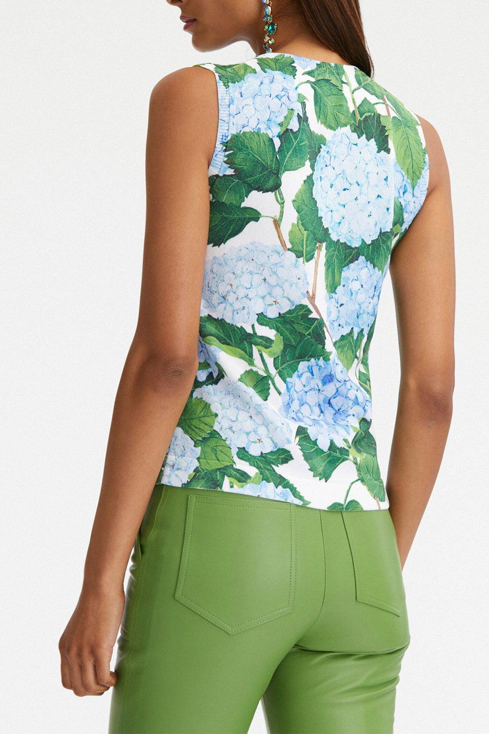 OSCAR DE LA RENTA-Hydrangea Printed Tank-