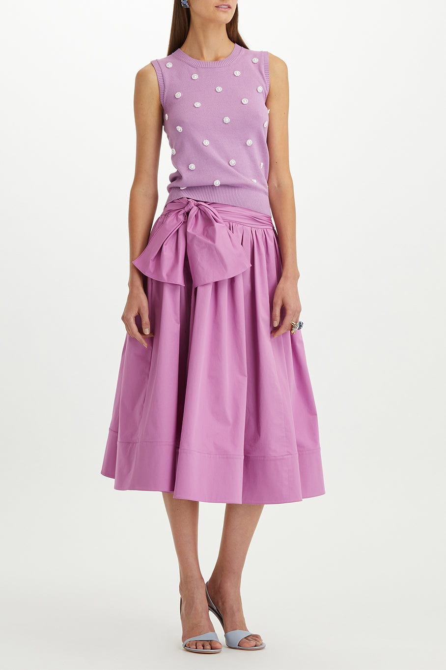 OSCAR DE LA RENTA-Pearl Embroidered Tank-