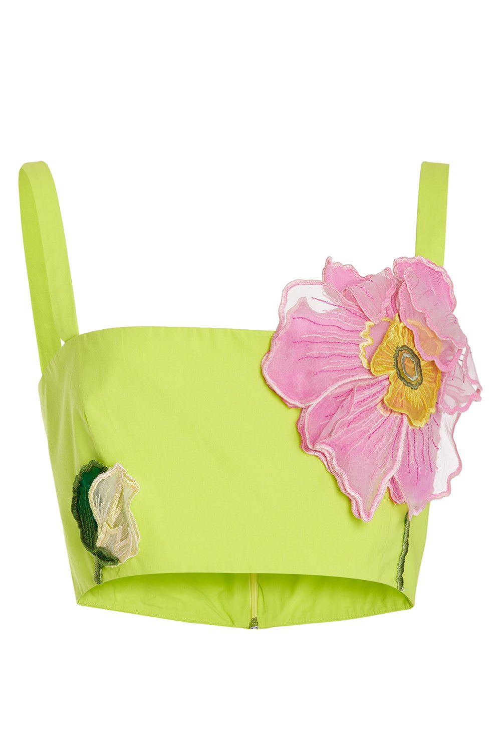 OSCAR DE LA RENTA-Oversized Floral Crop Tank-