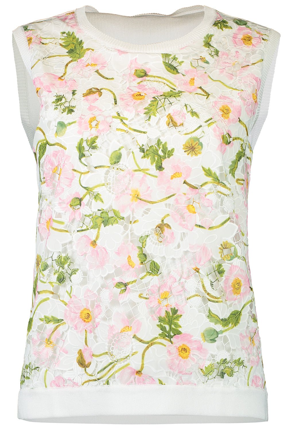 OSCAR DE LA RENTA-Mixed Botanical Inset Tank-