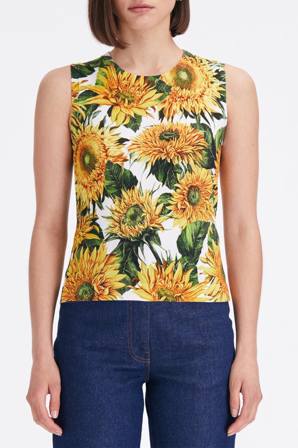 OSCAR DE LA RENTA-Sunflower Tank Top-