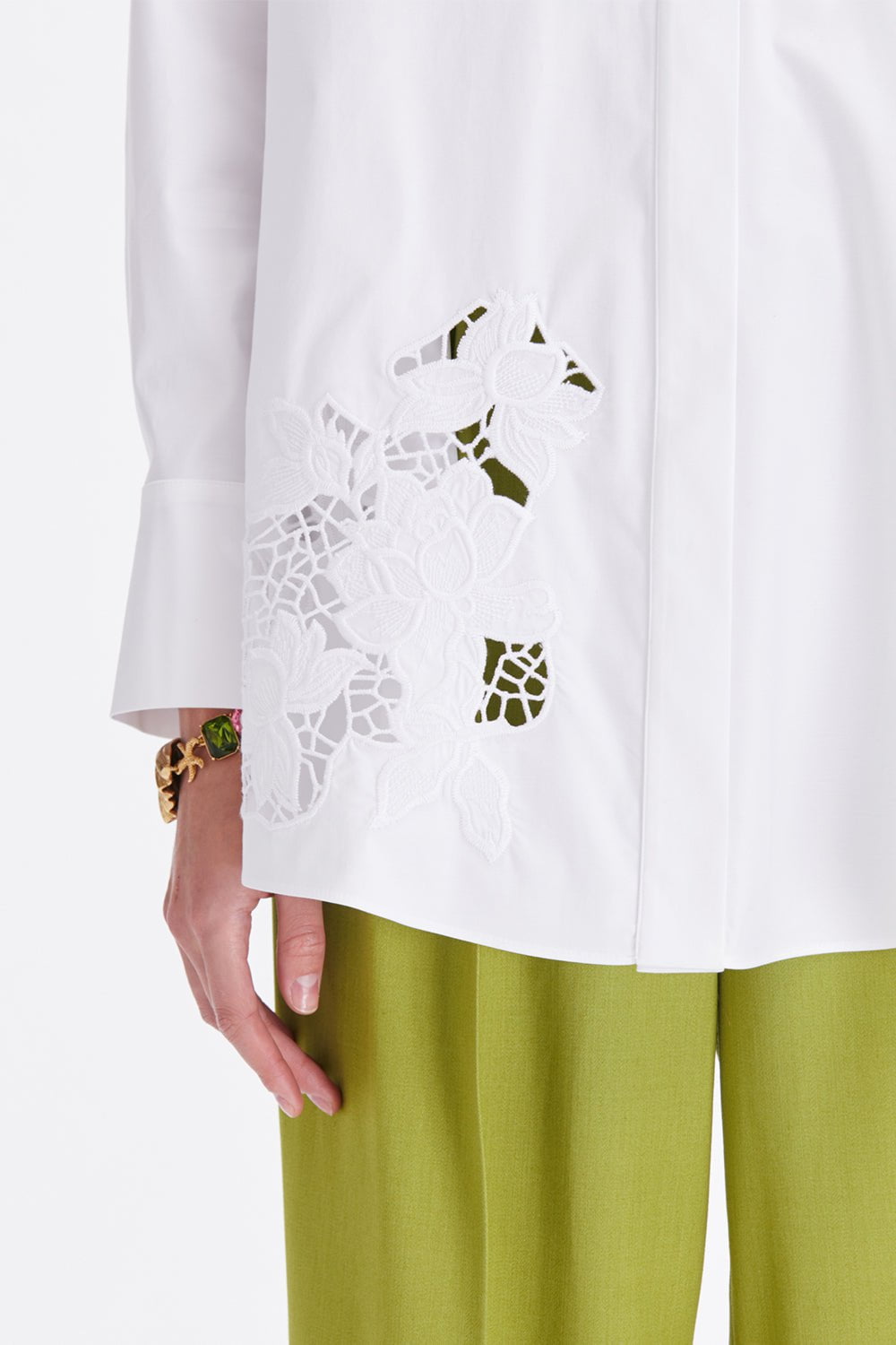 OSCAR DE LA RENTA-Embroidered Tunic Blouse-