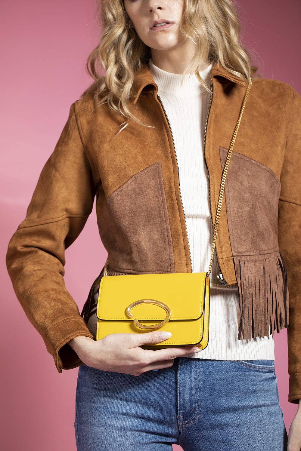 OSCAR DE LA RENTA-O Pochette-MUSTARD