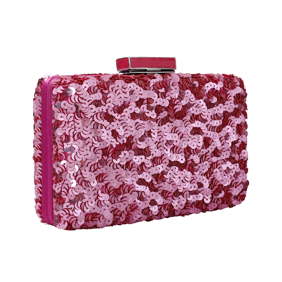 OSCAR DE LA RENTA-Rogan Sequin Box Clutch-PINK