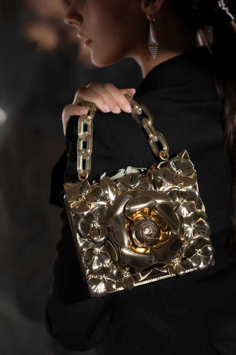 OSCAR DE LA RENTA-Tro Bag - Light Gold-LTGOLD