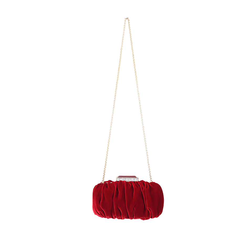 OSCAR DE LA RENTA-Goa Velvet Clutch-RUBY