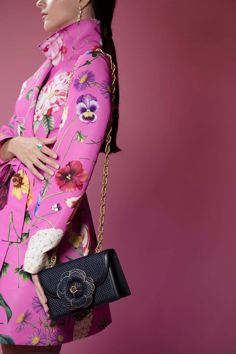 OSCAR DE LA RENTA-Tro Bag- Black-BLACK