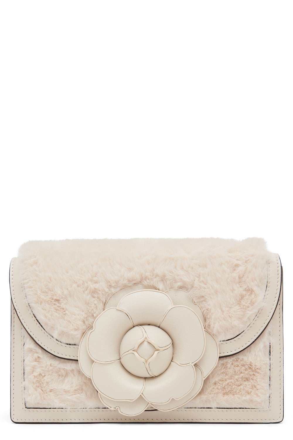 OSCAR DE LA RENTA-Classic Tro Bag - Faux Fur Ivory-IVORY