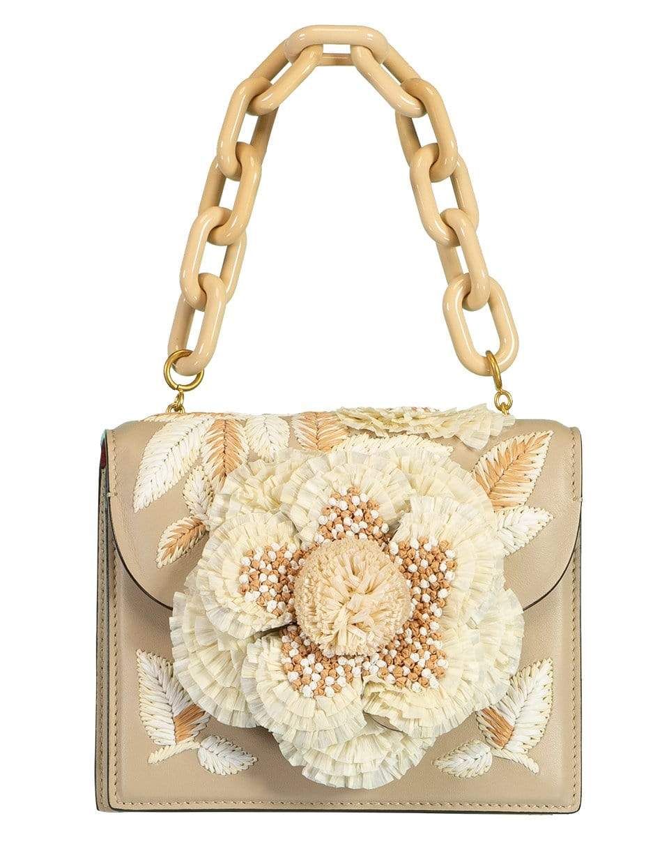 OSCAR DE LA RENTA-Mini TRO Nappa Raffia Embroidered Bag-NATURAL