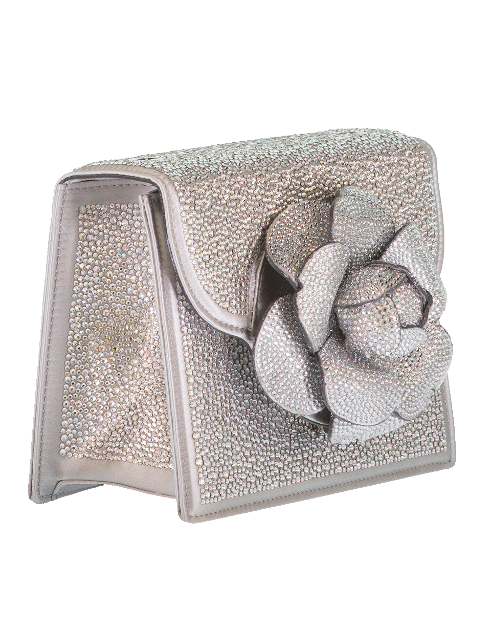 OSCAR DE LA RENTA-Mini Tro Crystal Crossbody Bag-SILVER