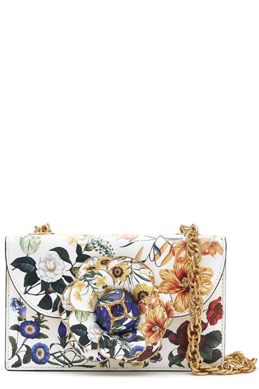 OSCAR DE LA RENTA-Tro Bag - Floral-WHITE MULTI
