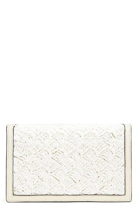 OSCAR DE LA RENTA-Classic Tro Bag - White Raffia-WHITE