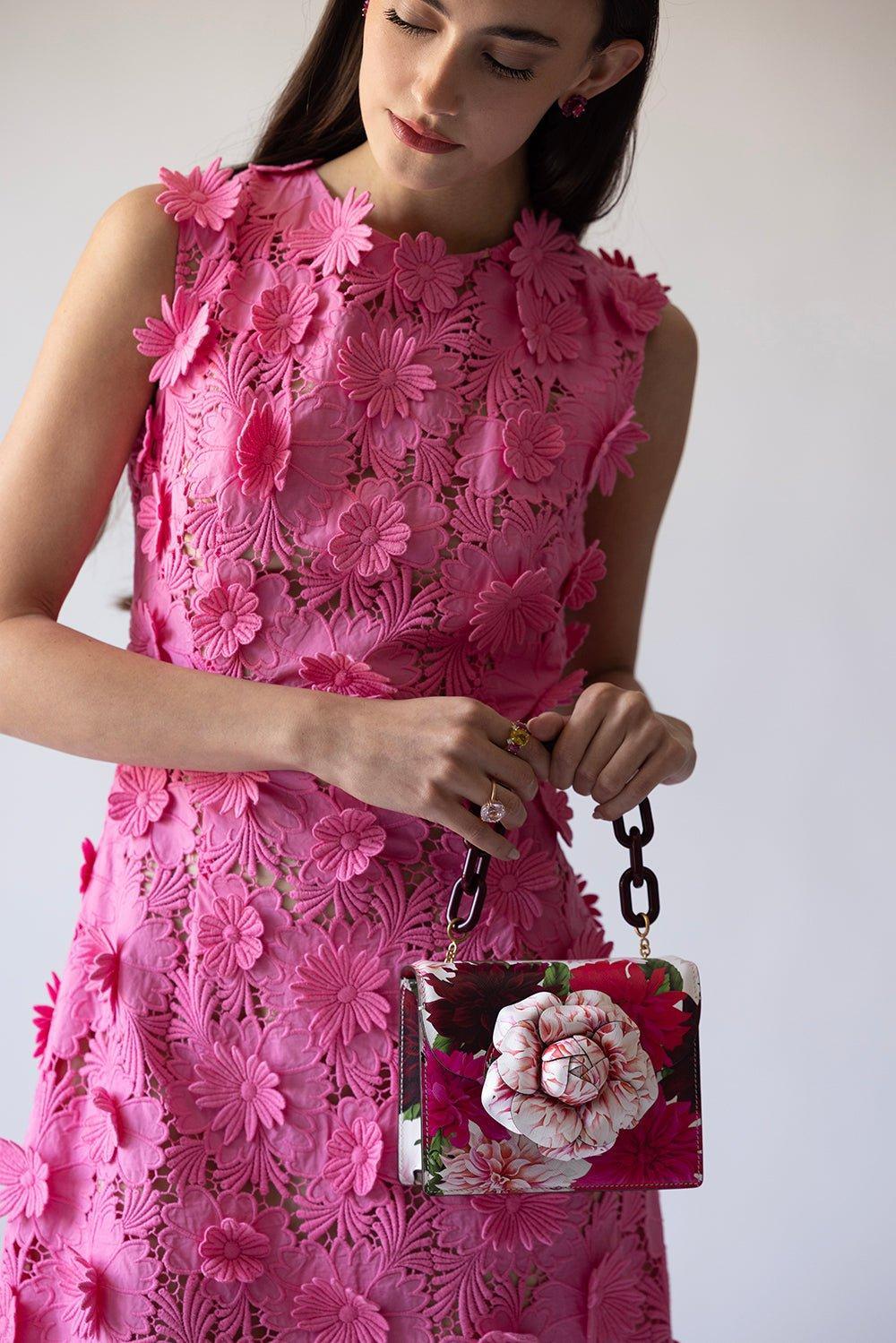 OSCAR DE LA RENTA-Mini Tro Bag - Dahlia-WHTMULTI
