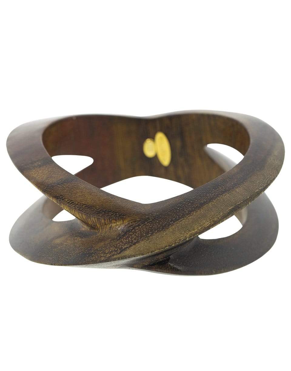 OSCAR DE LA RENTA-Wood Twist Bangle-BLACK