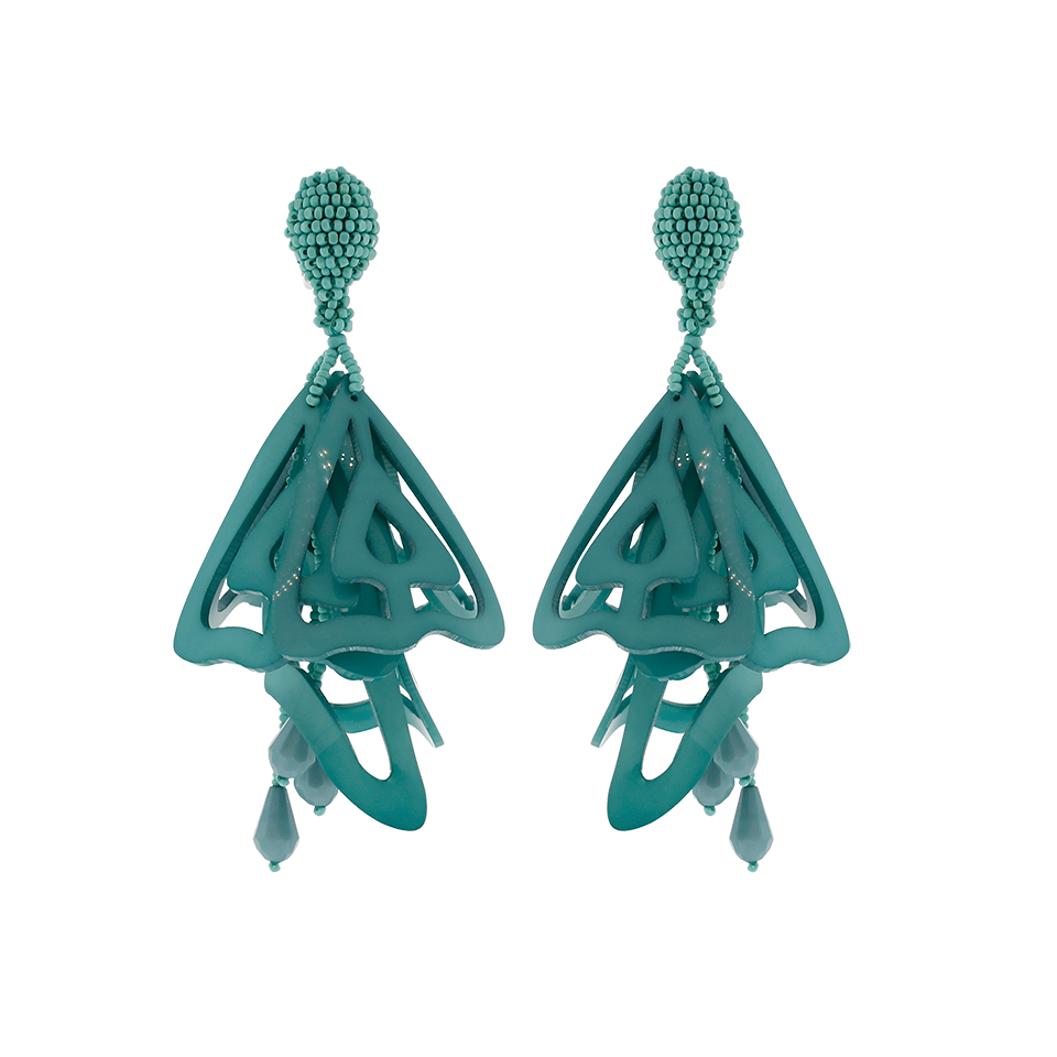 OSCAR DE LA RENTA-Lace Impatient Earrings-AQUA