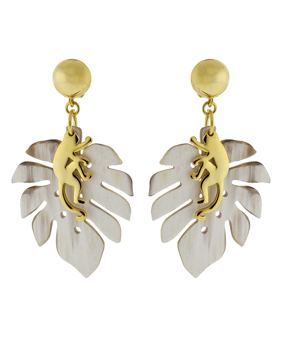 OSCAR DE LA RENTA-Small Jungle Horn Earrings-LT HORN