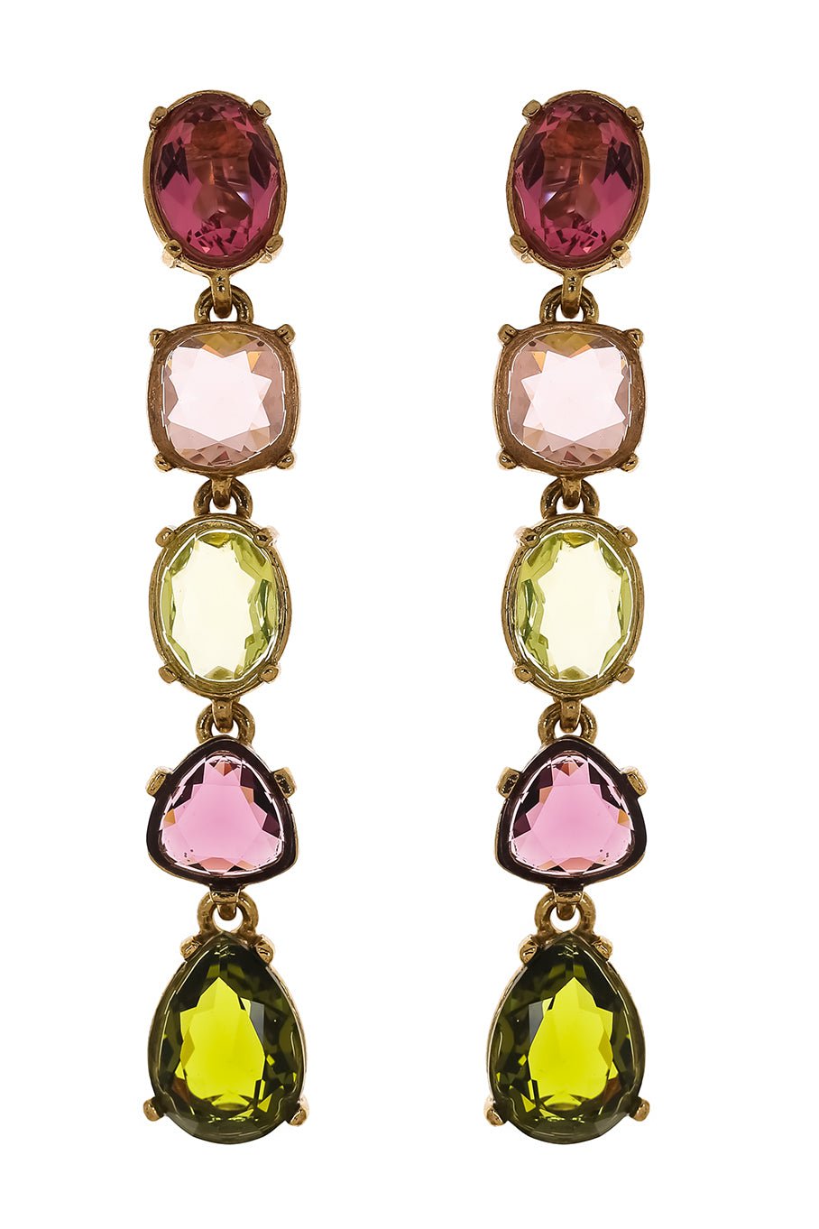 OSCAR DE LA RENTA-Gallery Clip On Earring-MULTI