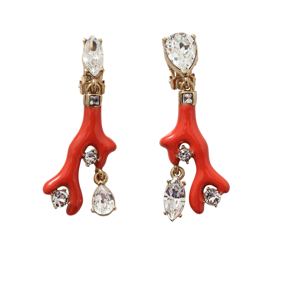 OSCAR DE LA RENTA-Resin Coral Earrings-PERSIMMN