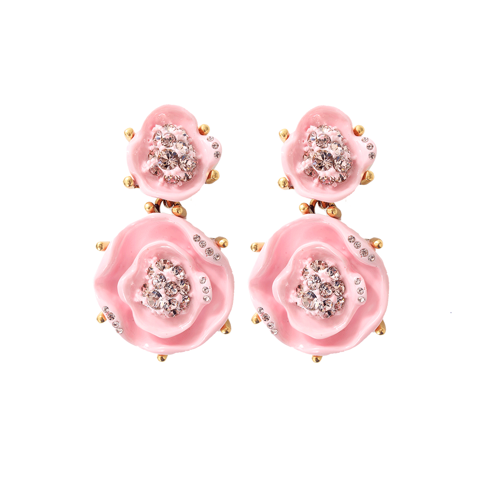 OSCAR DE LA RENTA-Resin Rose Earrings-PETAL