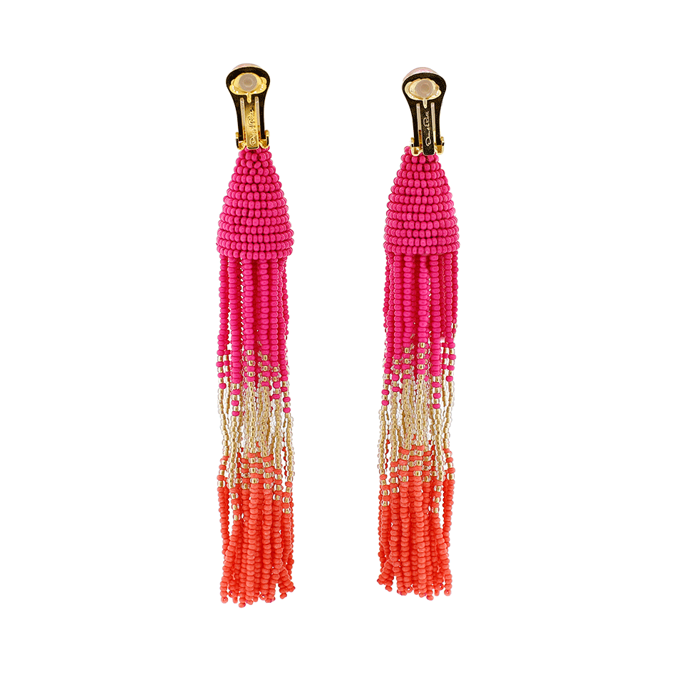 OSCAR DE LA RENTA-Ombre Beaded Tassel Earrings-TOURMALN