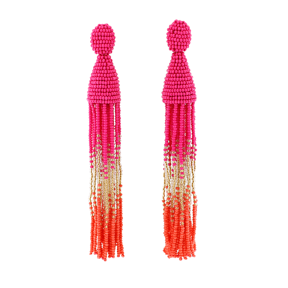 OSCAR DE LA RENTA-Ombre Beaded Tassel Earrings-TOURMALN