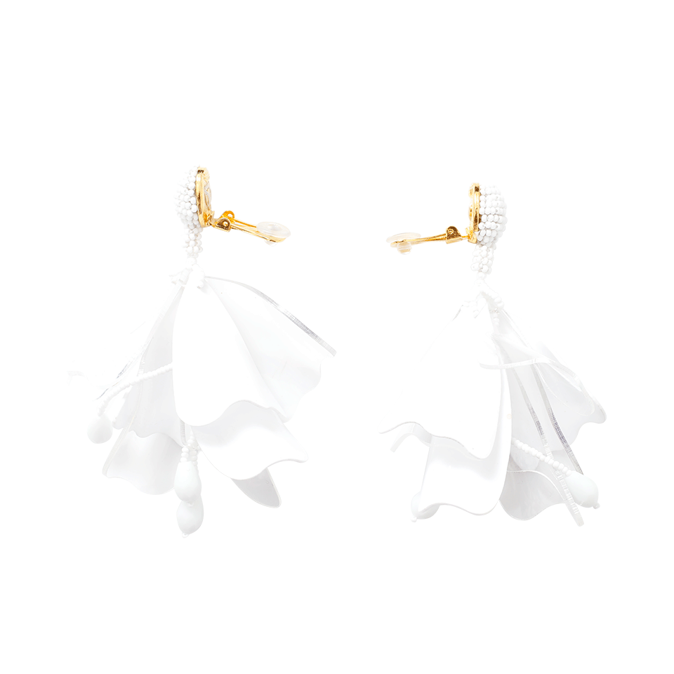 OSCAR DE LA RENTA-Impatient Flower Earrings-WHITE