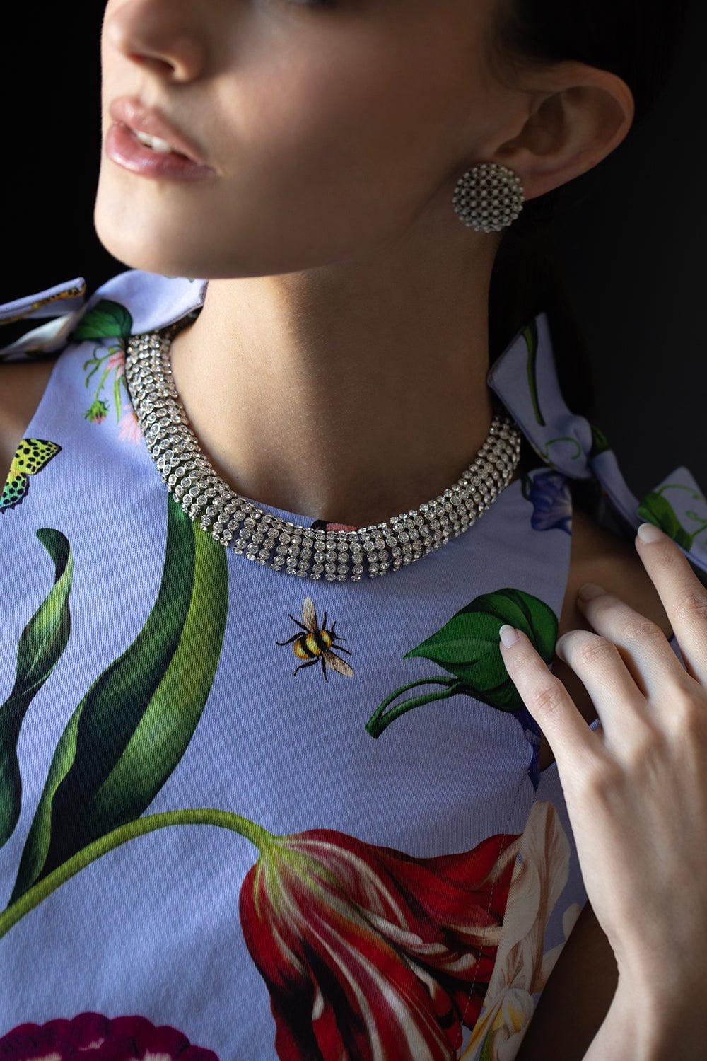 OSCAR DE LA RENTA-Disco Necklace - Crystal-CRYSTAL