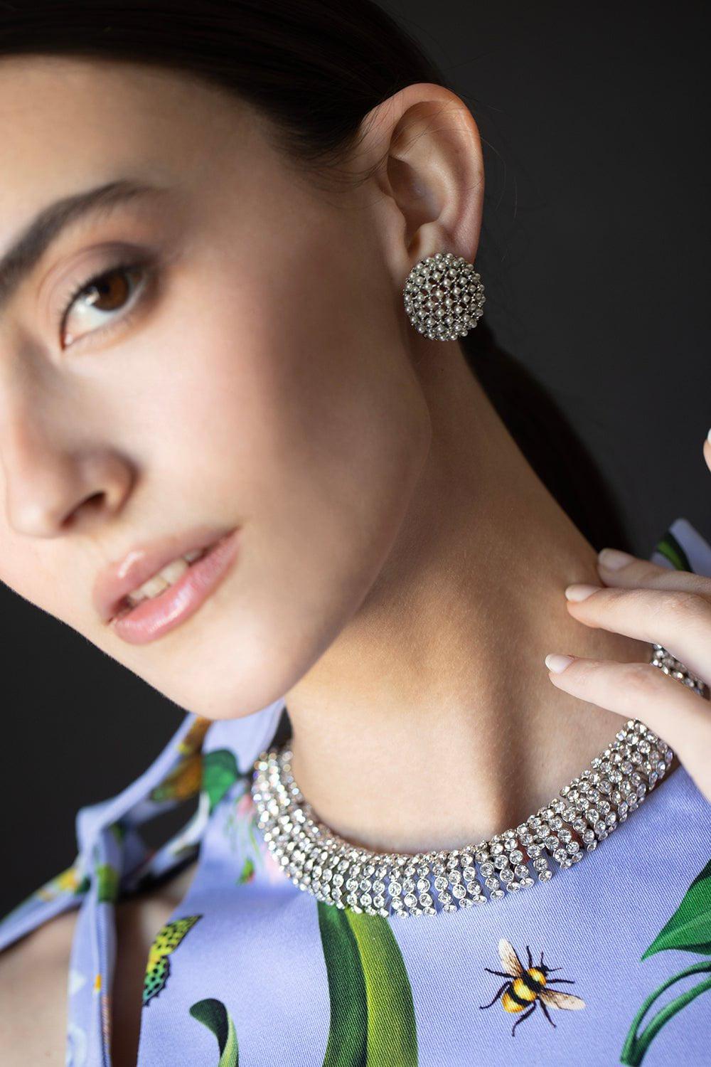 OSCAR DE LA RENTA-Disco Necklace - Crystal-CRYSTAL